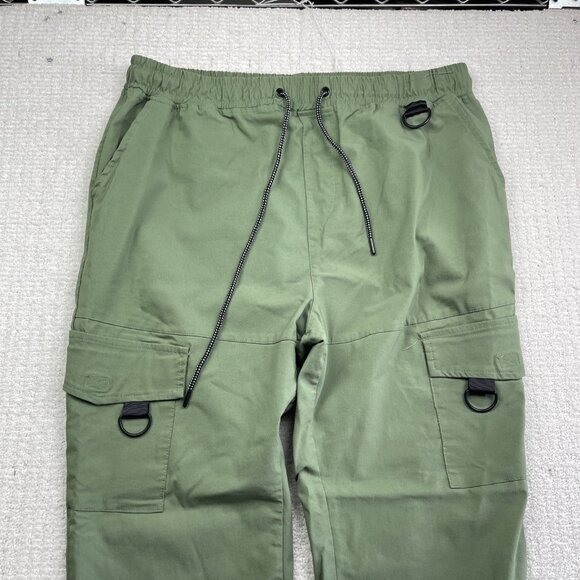 RGSTR Military Green Cargo Joggers Pants Tech Pockets Drawstring Mens 2X - Picture 2 of 13